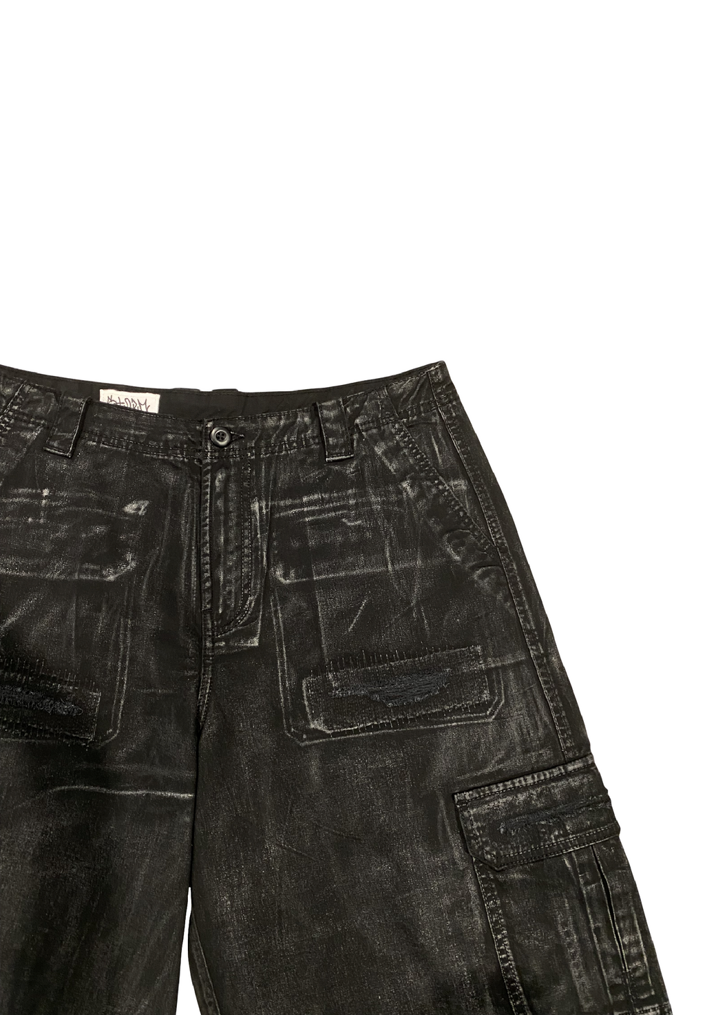 Waxed cargo shorts